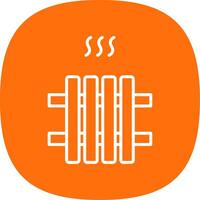 Radiator Line Curve Icon Design vector