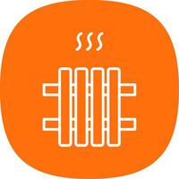 Radiator Line Curve Icon Design vector