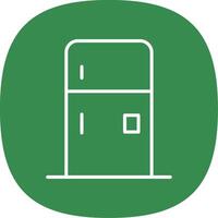 Fridge Line Curve Icon Design vector