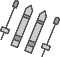 Skiing Line Filled Greyscale Icon Design vector