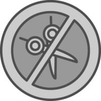 No Scissors Line Filled Greyscale Icon Design vector