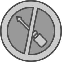 No Screwdriver Line Filled Greyscale Icon Design vector