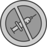 No Needle Line Filled Greyscale Icon Design vector