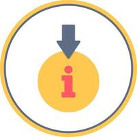 Information Download Flat Circle Icon vector