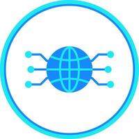 Global Network Flat Circle Icon vector