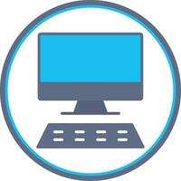 Desktop Flat Circle Icon vector