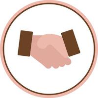 Hand Shake Flat Circle Icon vector