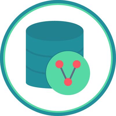 Database Sharing Flat Circle Icon