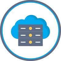 Cloud Server Flat Circle Icon vector