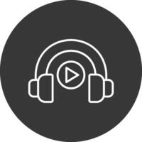 Headphone Line Inverted Icon Design vector