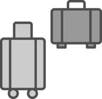 maletas línea lleno escala de grises icono diseño vector