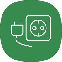 Plug And Socket Line Curve Icon Design vector