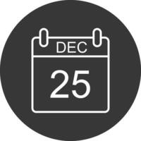 diciembre línea invertido icono diseño vector