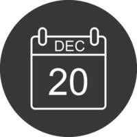 diciembre línea invertido icono diseño vector