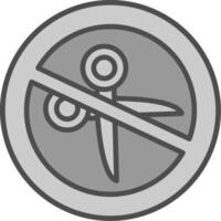 No Scissors Line Filled Greyscale Icon Design vector