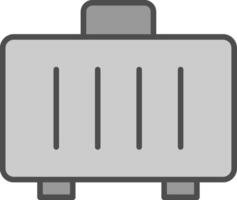 Suitcase Line Filled Greyscale Icon Design vector