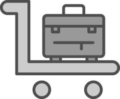 Trolley Line Filled Greyscale Icon Design vector