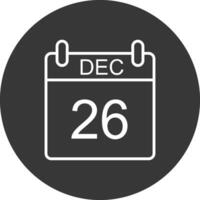 December Line Inverted Icon Design vector