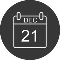 diciembre línea invertido icono diseño vector