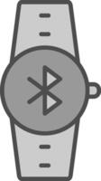 Bluetooth Line Filled Greyscale Icon Design vector