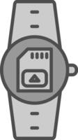 Sim Card Line Filled Greyscale Icon Design vector