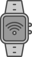 Wifi línea lleno escala de grises icono diseño vector