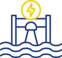 Hydroelectricity Line Two Colour Icon Design vector