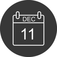 diciembre línea invertido icono diseño vector