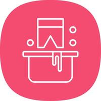 Washing Clothes Line Curve Icon Design vector