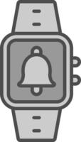 Notification Line Filled Greyscale Icon Design vector