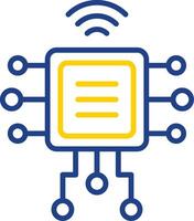 Computer Chip Line Two Colour Icon Design vector