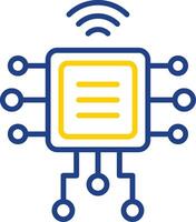 Computer Chip Line Two Colour Icon Design vector