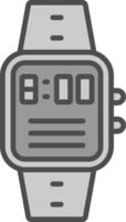 Time Line Filled Greyscale Icon Design vector