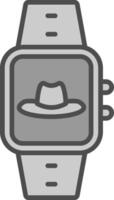 Watch Line Filled Greyscale Icon Design vector