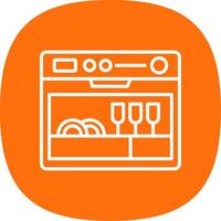 Dishwasher Line Curve Icon Design vector