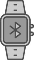 Bluetooth Line Filled Greyscale Icon Design vector