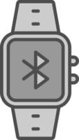 Bluetooth Line Filled Greyscale Icon Design vector