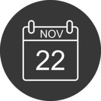 noviembre línea invertido icono diseño vector