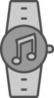Music Line Filled Greyscale Icon Design vector