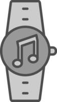 Music Line Filled Greyscale Icon Design vector