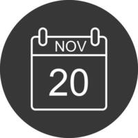 November Line Inverted Icon Design vector