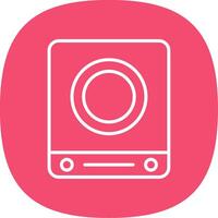 Induction Stove Line Curve Icon Design vector