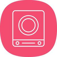 Induction Stove Line Curve Icon Design vector