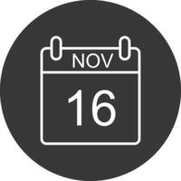 noviembre línea invertido icono diseño vector