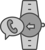 Incoming Call Line Filled Greyscale Icon Design vector