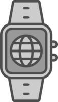 Internet Line Filled Greyscale Icon Design vector