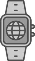 Internet Line Filled Greyscale Icon Design vector