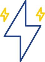 Thunder Bolt Line Two Colour Icon Design vector