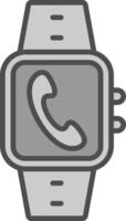 Incoming Call Line Filled Greyscale Icon Design vector