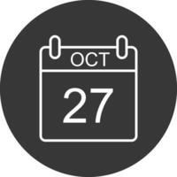 October Line Inverted Icon Design vector